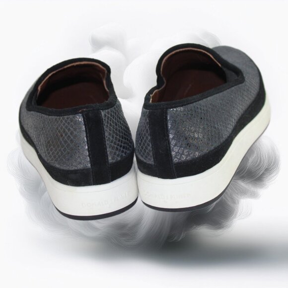 Donald J. Pilner Mickey Snake Gunmetal Gray Black Platform Slip-On, Size 6 - Picture 3 of 7